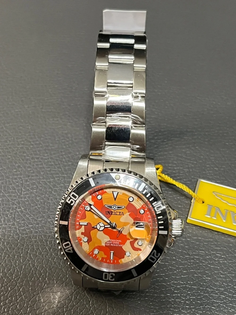 Montres Prestige X Invicta Men's Watch 43mm, Steel MPW-0268 Orange camo face